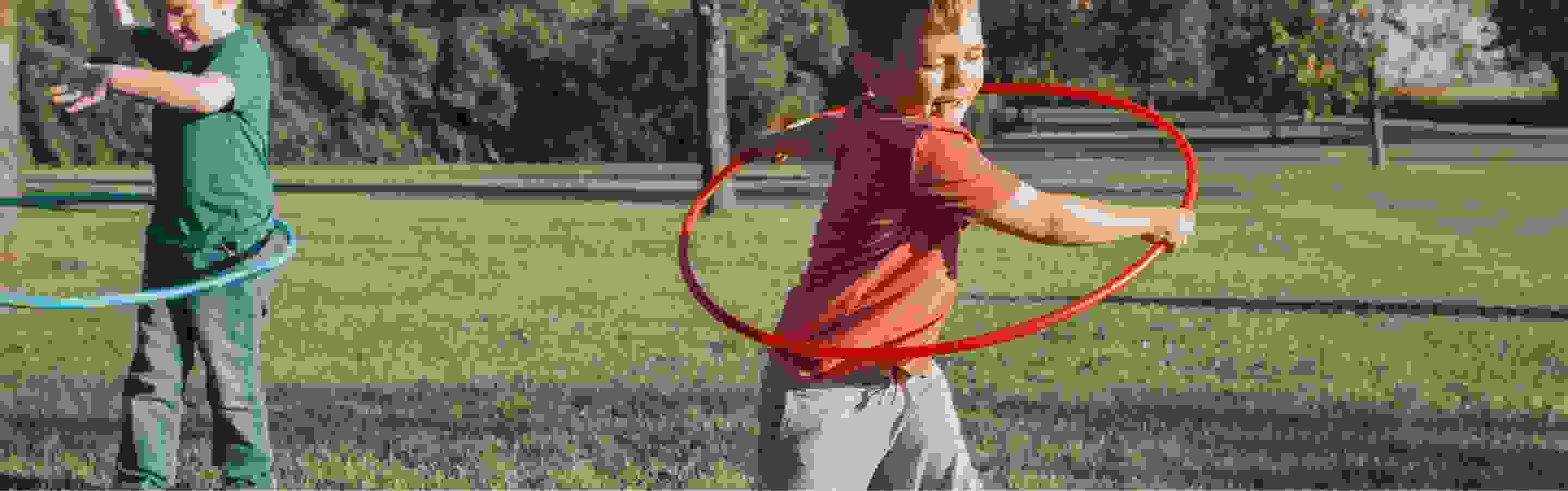 Play hula hoop games